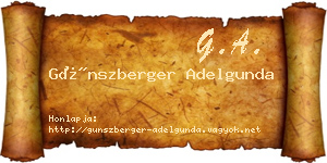 Günszberger Adelgunda névjegykártya